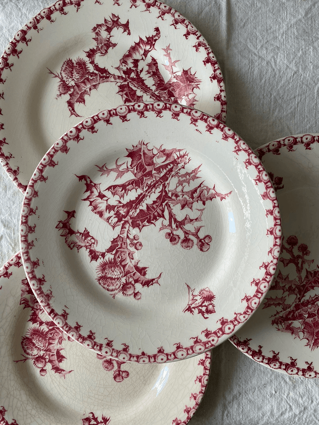Assiettes Gien Chardons (x4)