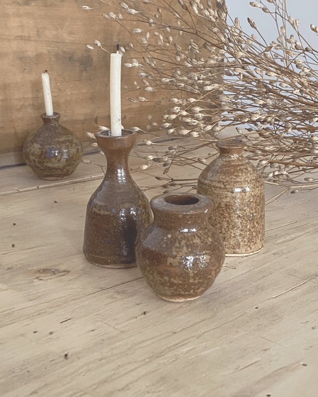Lot Mini pots en grès vernissé