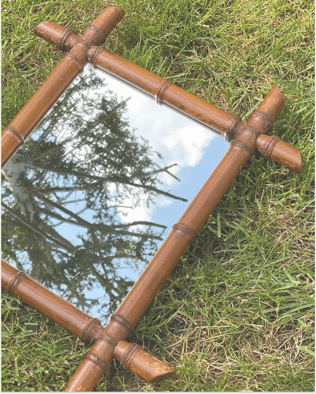 Miroir en bois type Bambou