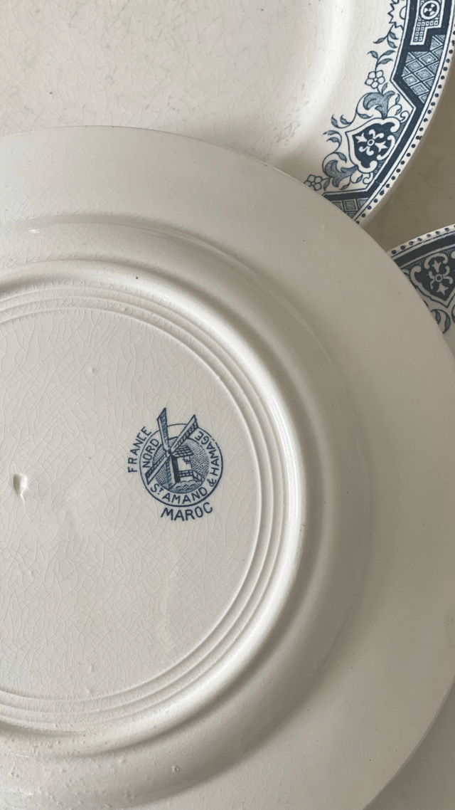 Assiettes plates Saint Amand et Hamage Maroc (x8)