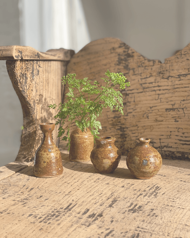 Lot Mini pots en grès vernissé