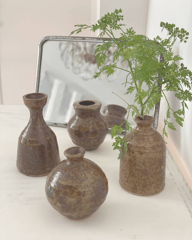 Lot Mini pots en grès vernissé