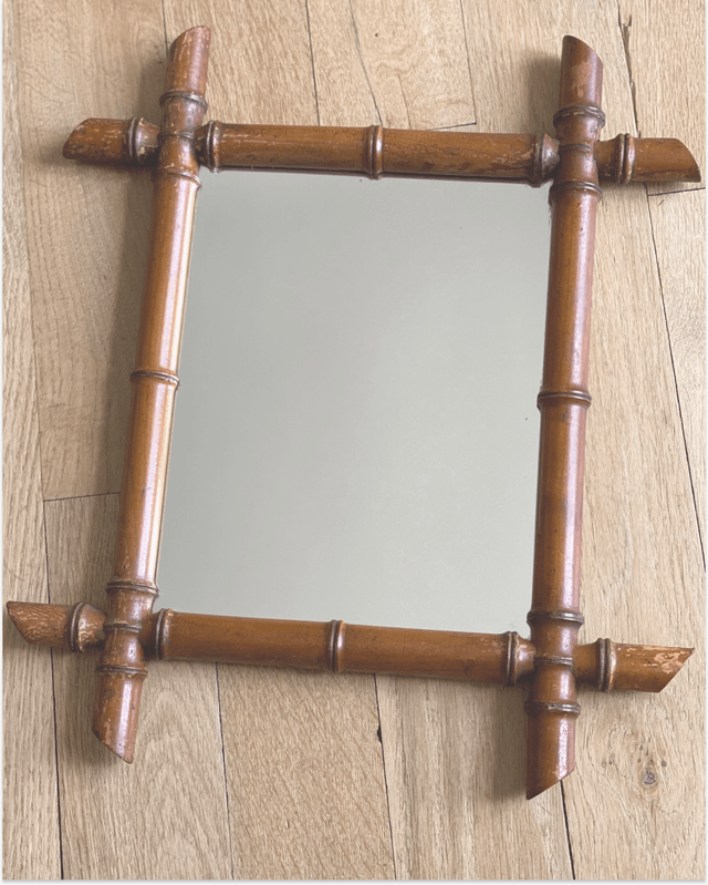 Miroir en bois type Bambou
