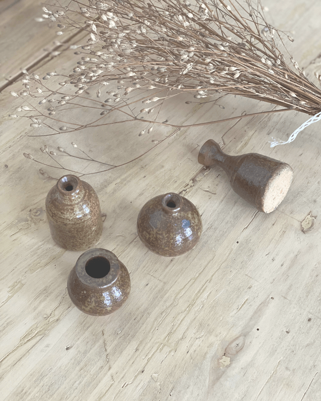 Lot Mini pots en grès vernissé
