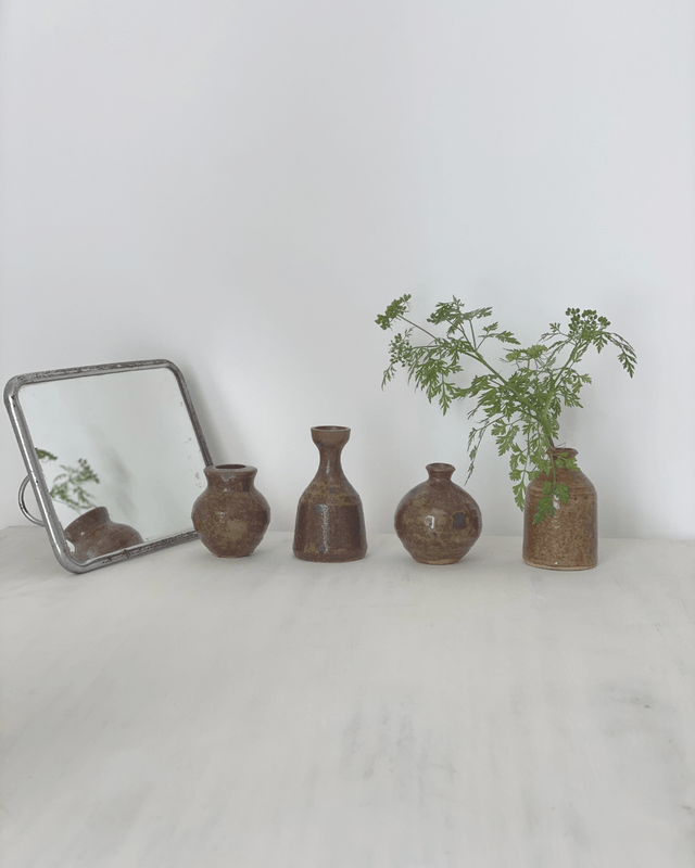 Lot Mini pots en grès vernissé